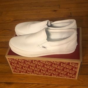 White Slip On Vans